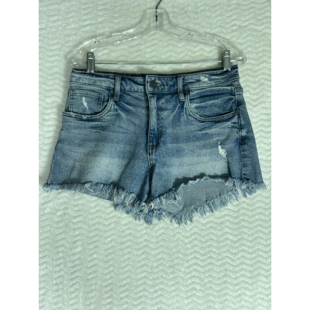 KUT From The Kloth Shorts Womens 6 Blue Jane High Rise Cut Off Frayed Hem Denim - Picture 2 of 10